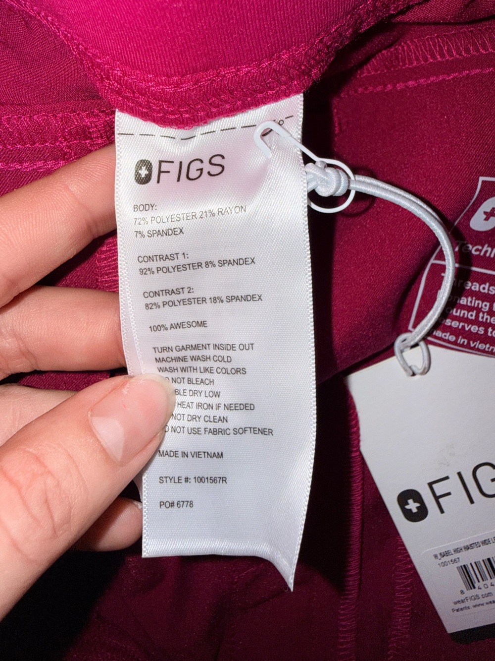 NWT FIGS Isabel High Waisted Wide Leg Scrub Pants Magenta Berry Barbiecore M - Picture 11 of 11